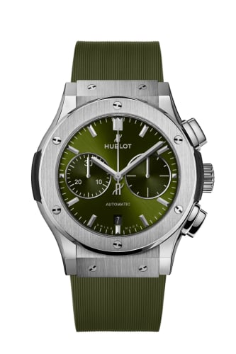 Hublot Classic Fusion 45 Chronograph Titanium / Green / Rubber