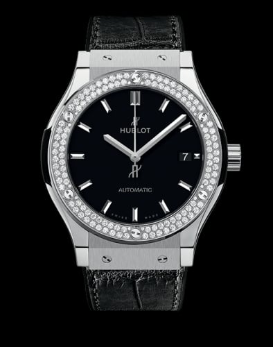 Hublot Classic Fusion 45 Titanium Diamonds / Black