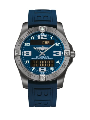 Breitling Aerospace Evo Titanium / Blue / Rubber / Pin