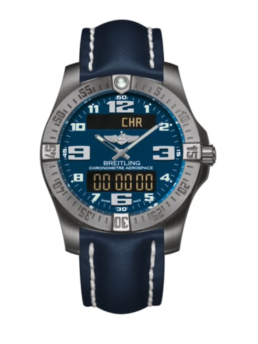 Breitling Aerospace Evo Titanium / Blue / Calf
