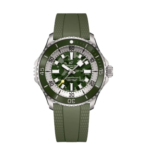 Breitling SuperOcean Automatic 46 Super Diver Titanium / Green Camouflage / Rubber