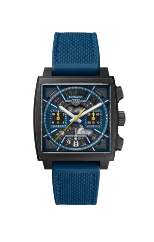 TAG Heuer Monaco Calibre Heuer 02 Titanium DLC / Skeleton Racing - Blue