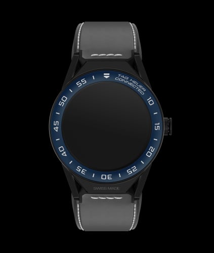 TAG Heuer Carrera Connected Modular 45 Black Titanium / Blue Ceramic / Grey Calfskin
