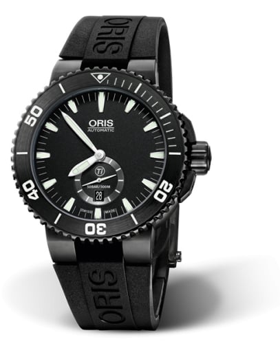 Oris Aquis Titan Small Second - Date Titanium - DLC / Black / Rubber