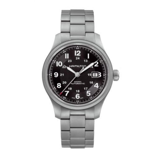 Hamilton Khaki Field Titanium Auto 42 / Black / Bracelet