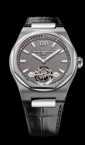 Girard-Perregaux Laureato 45 Tourbillon Titanium / White Gold / Grey / Alligator
