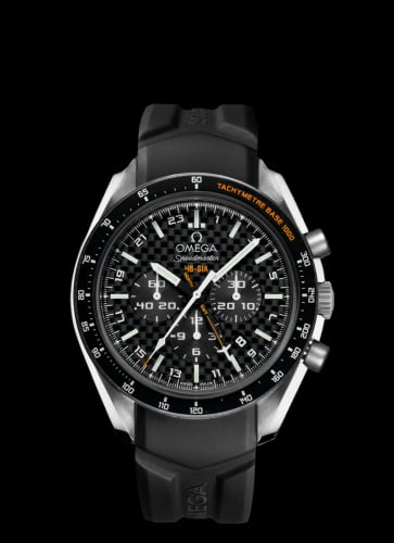 Omega Speedmaster HB-SIA Co-Axial GMT Titanium / Black Carbon / Rubber