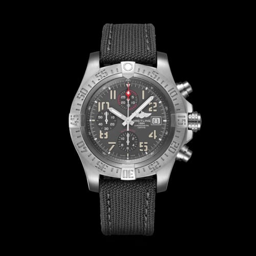 Breitling Avenger Bandit Titanium / Titanium Gray / Silver Hands / Military / Pin