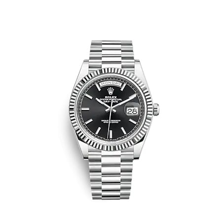 Rolex Day-Date 40 Platinum - Fluted / Black