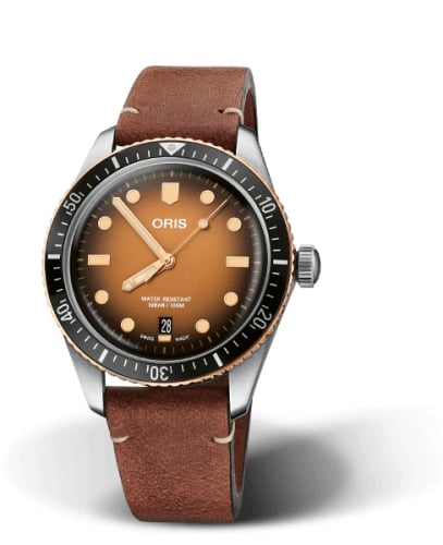 Oris Divers Sixty-Five 40 Stainless Steel / Bronze / Brown / Calf