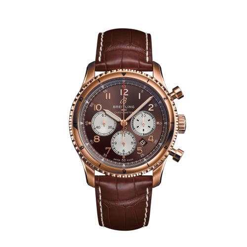 Breitling Aviator 8 B01 Chronograph 43 Red Gold / Bronze / Alligator / Pin