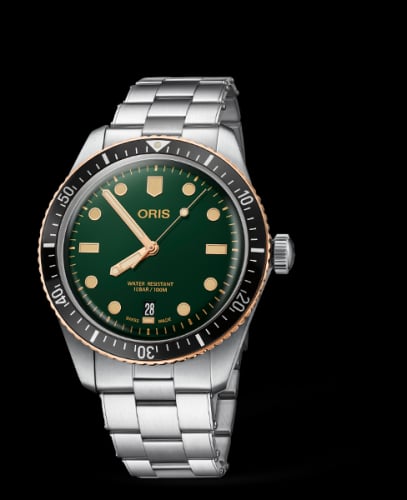 Oris Divers Sixty-Five 40 Stainless Steel / Bronze / Green / Bracelet