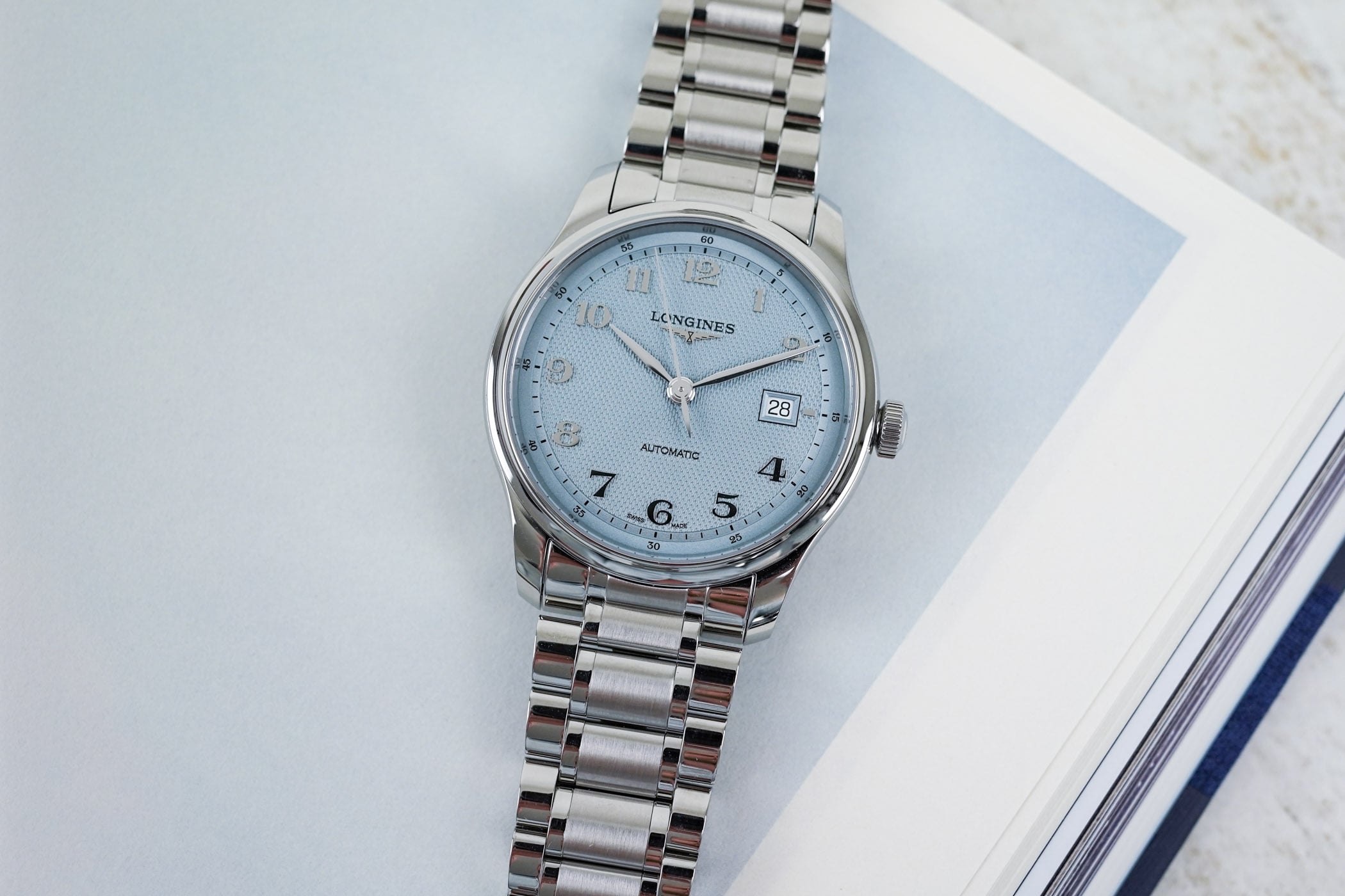 Longines Master Collection 41mm Light Blue Steel