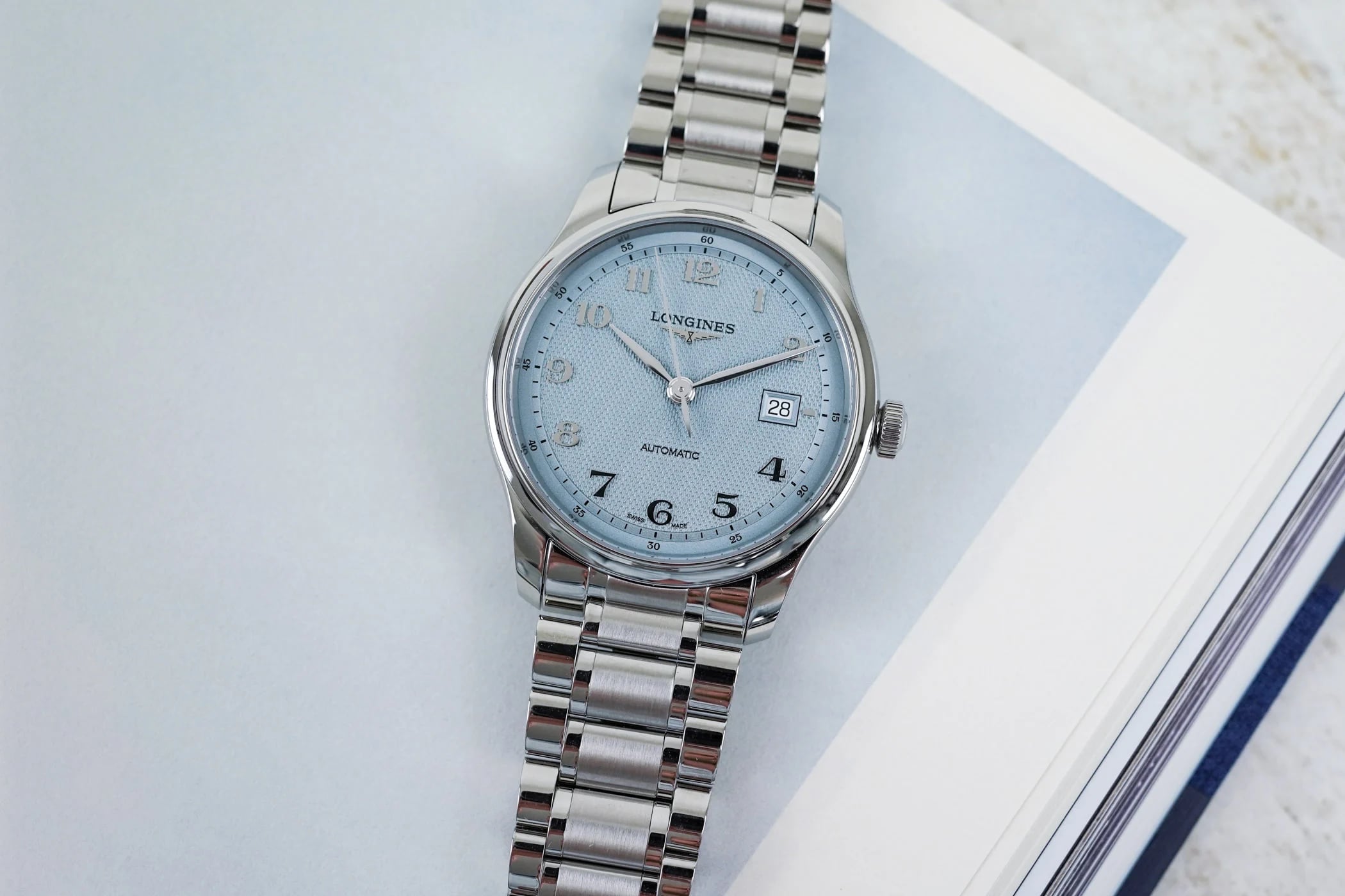 Longines Master Collection 39mm Light Blue Steel
