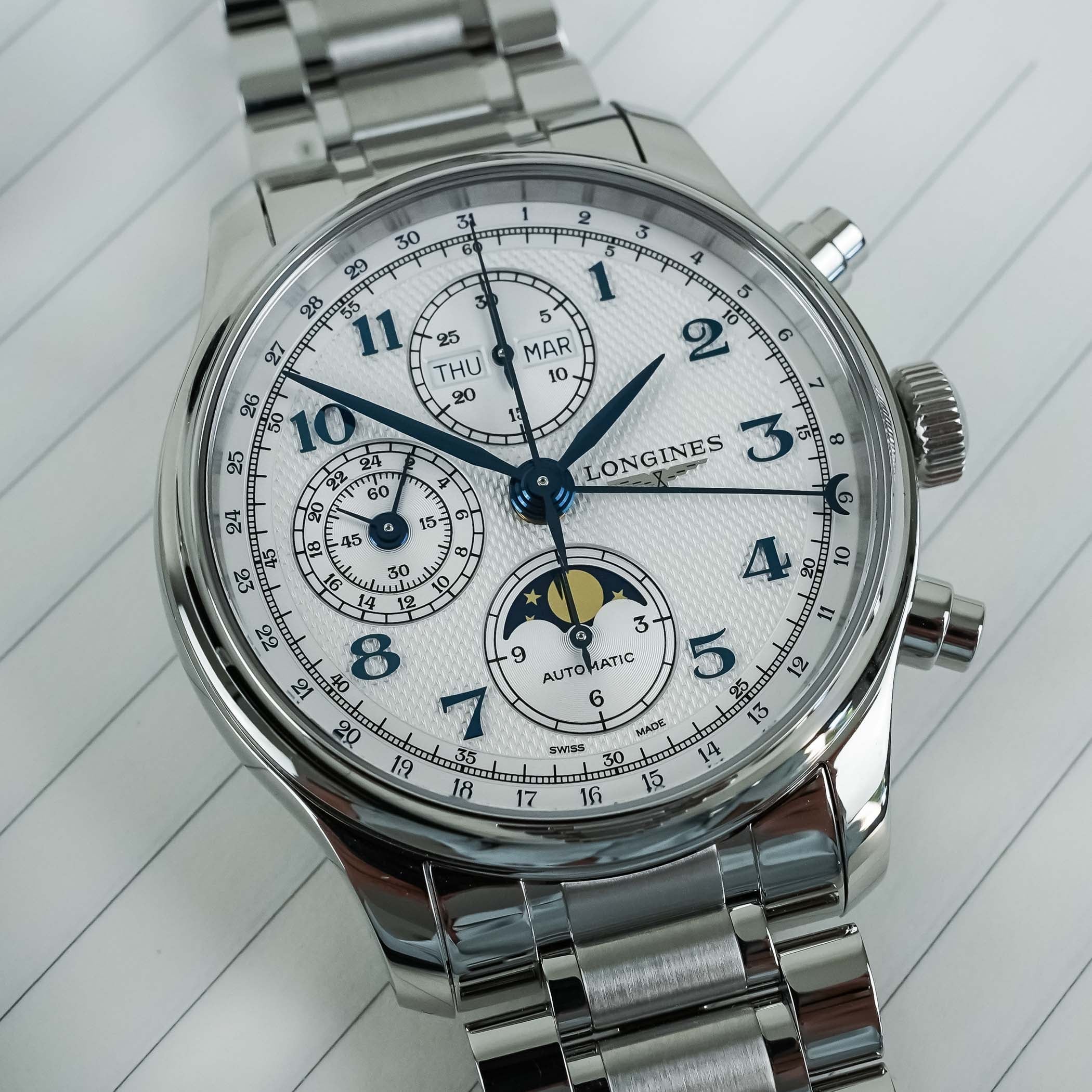 Longines Master Chronograph Moonphase Steel Bracelet