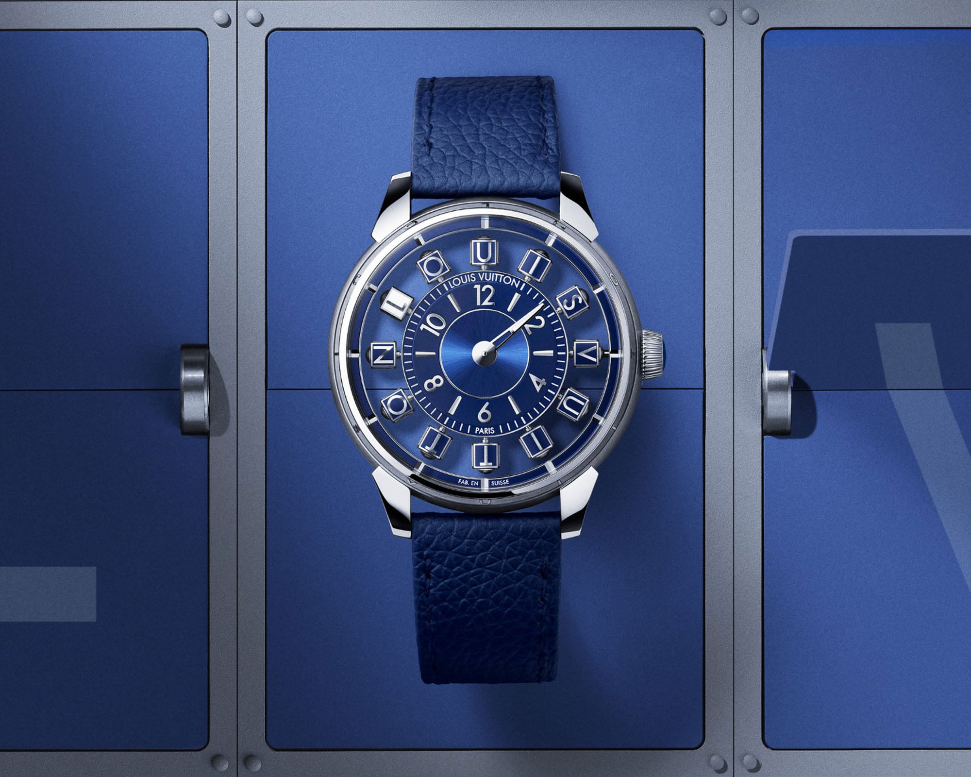 Louis Vuitton Tambour Spin Time Air Antipode Blue