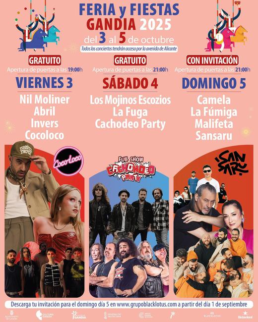 Cartell oficial de Feria y fiestas Gandia 2025