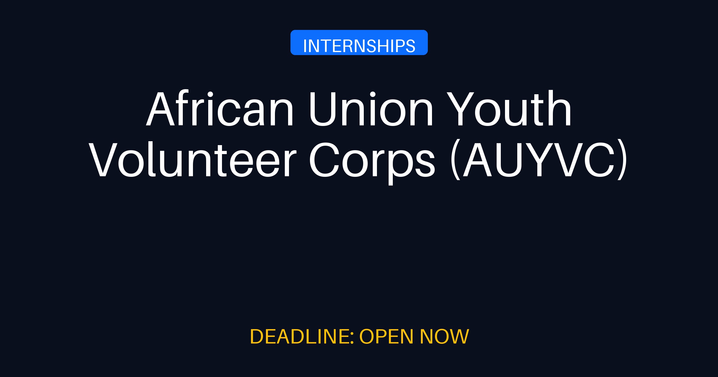 African Union Youth Volunteer Corps (AUYVC) 2026