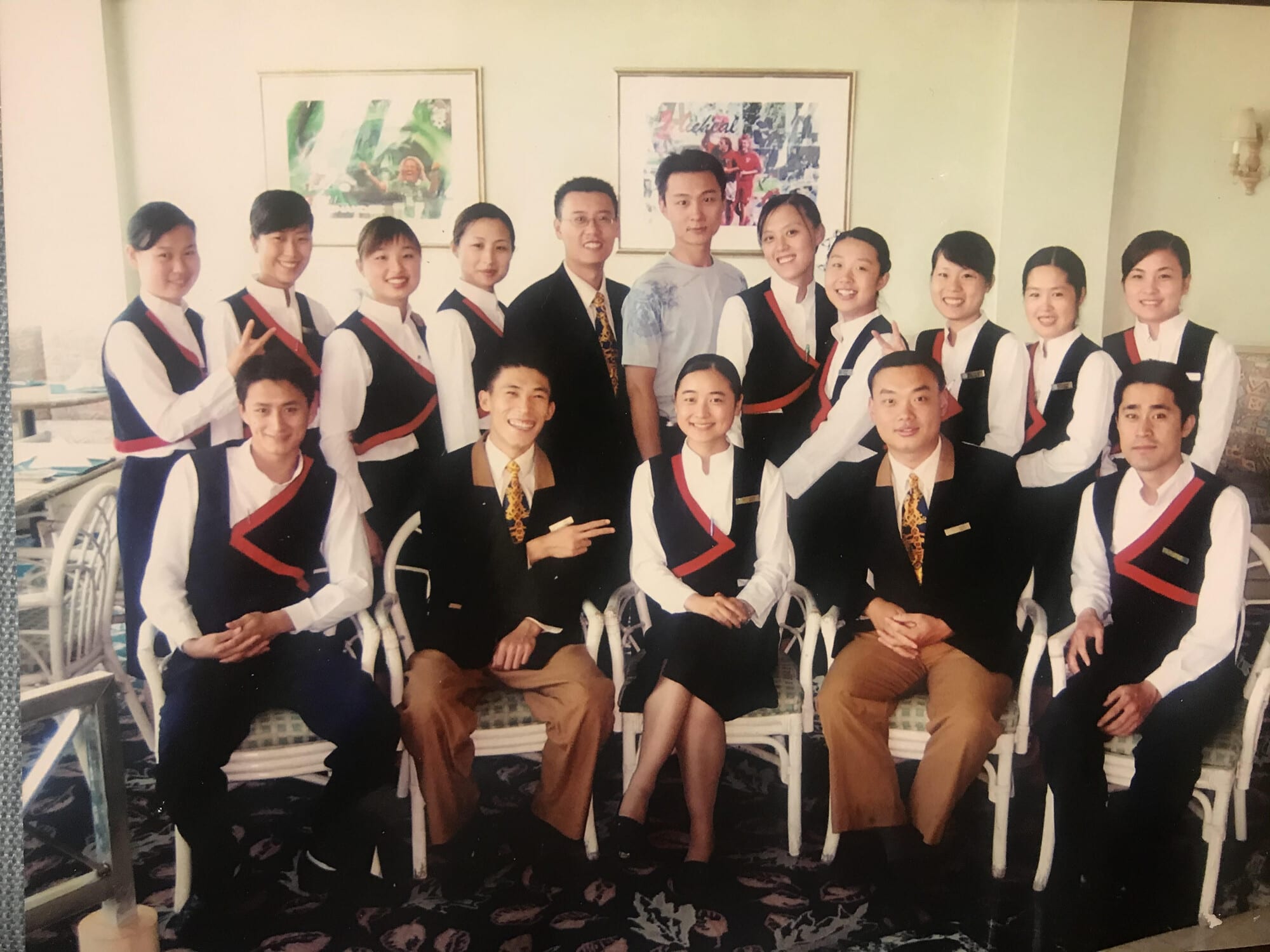 Tingting as a waitress in China