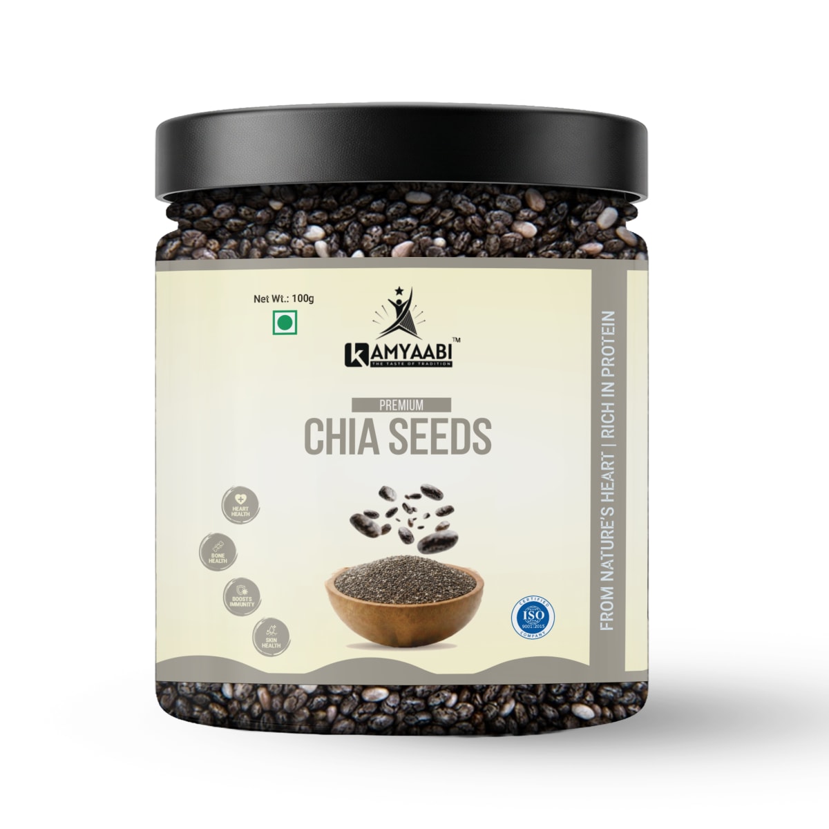 Natural Chia Seeds – Rich in Fiber & Protein | Kamyaabi Dry Fruits