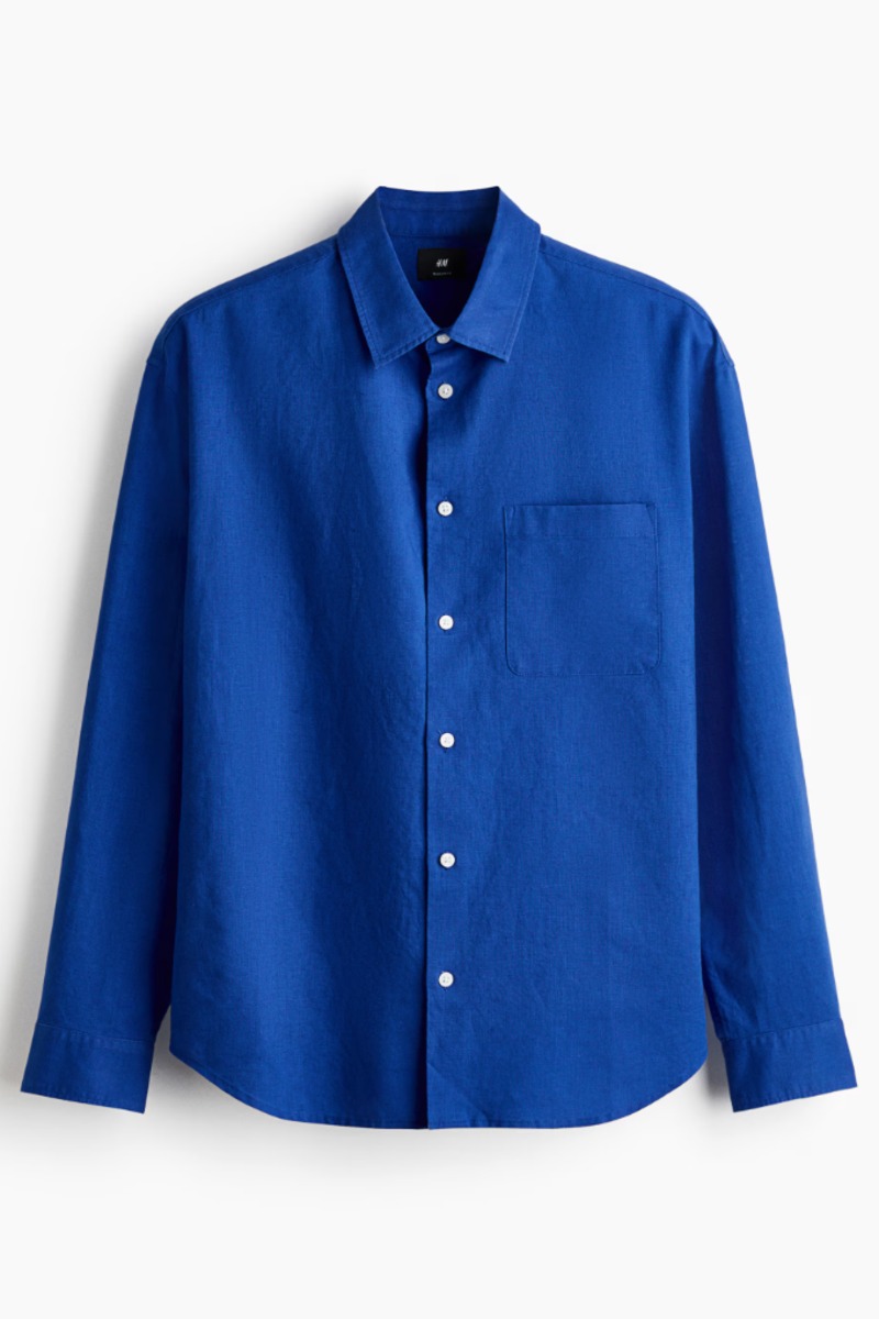 Relaxed Fit Linen-blend shirt