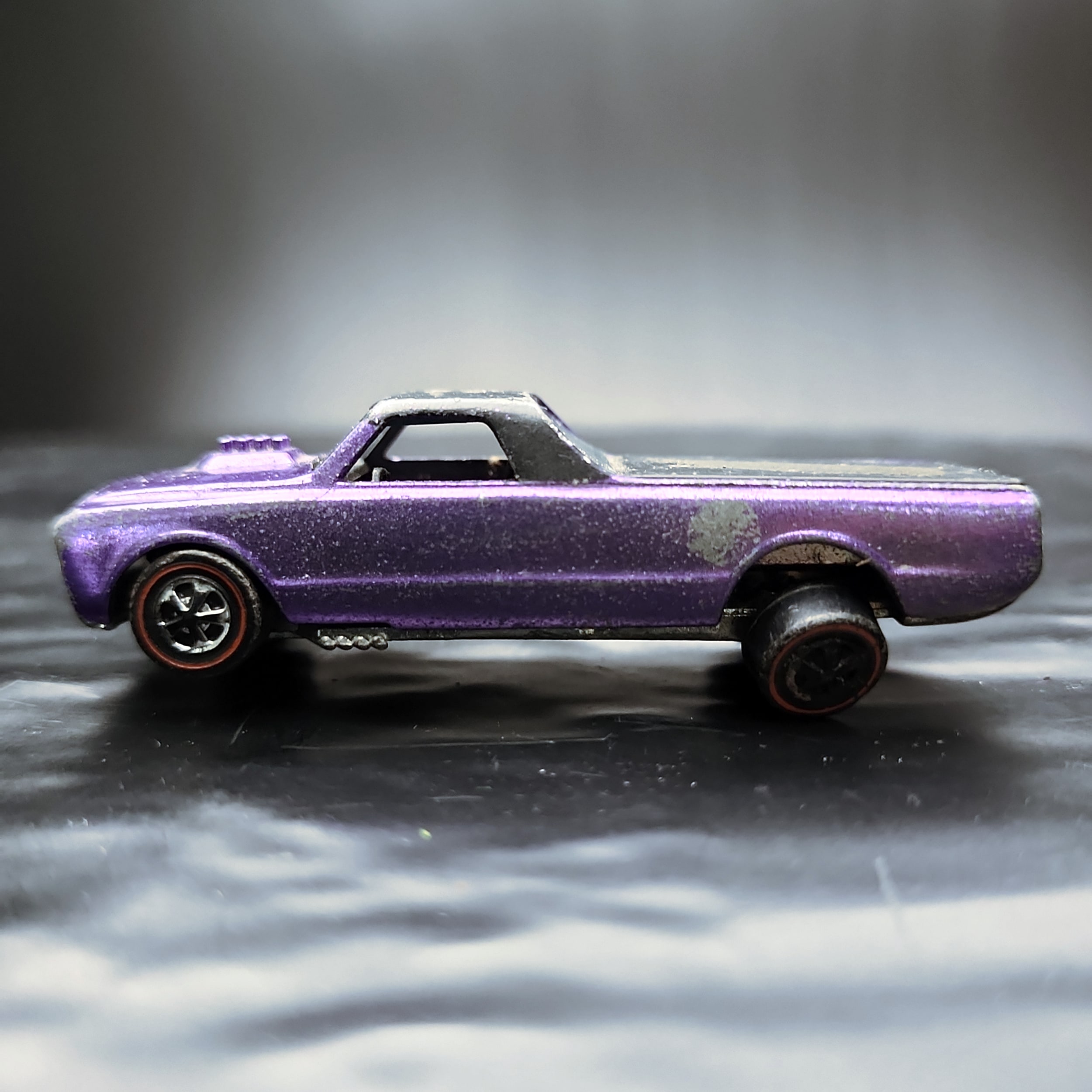 1968 Hot Wheels Redline Custom Fleetside Purple Truck Original 16