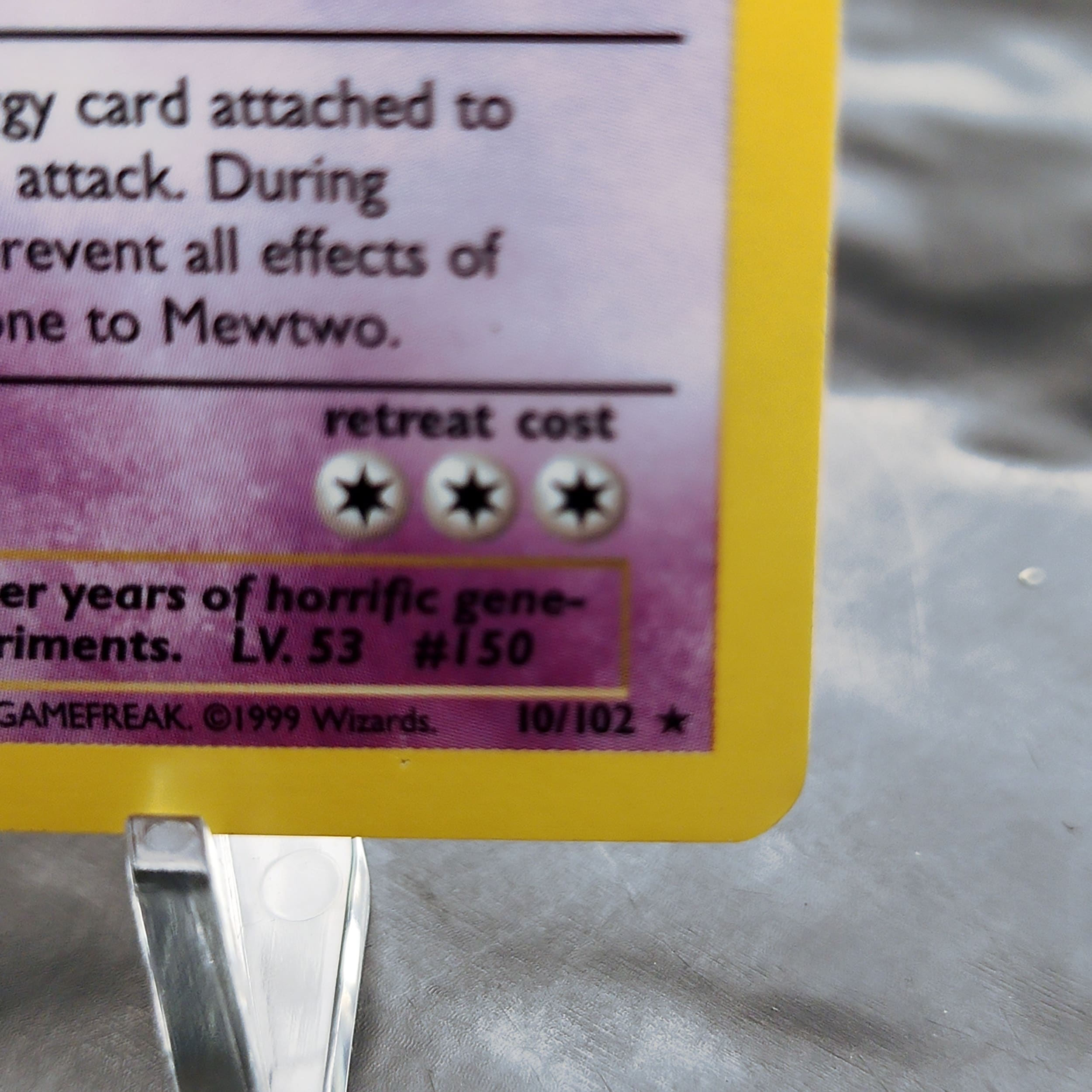 Mewtwo 10/102 Base Set Holo Rare Pokemon TCG Unlimited WOTC 1999 Near Mint⭐ - Bild 4 von 7