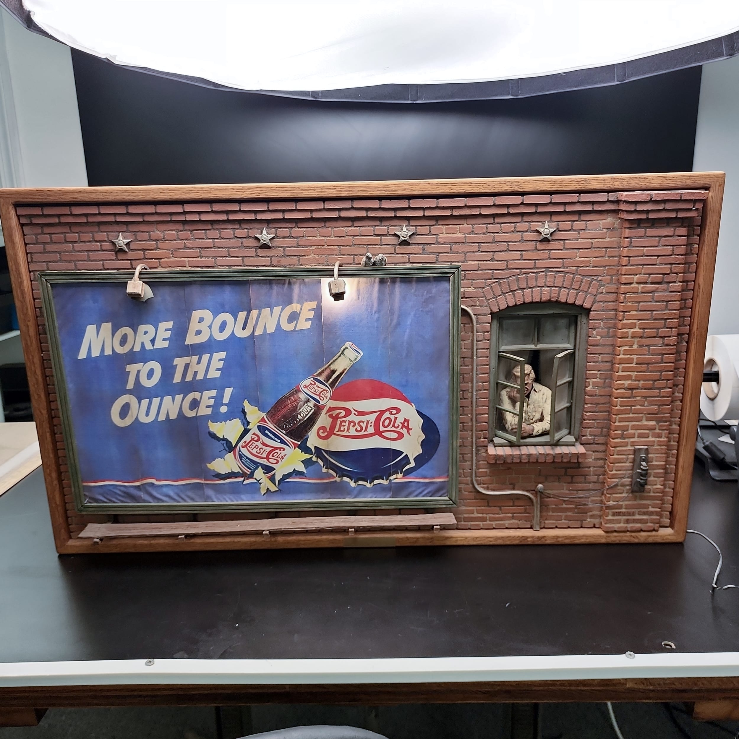 Michael Garman 1983 Pepsi Cola Billboard Sculpture Retired Lighted