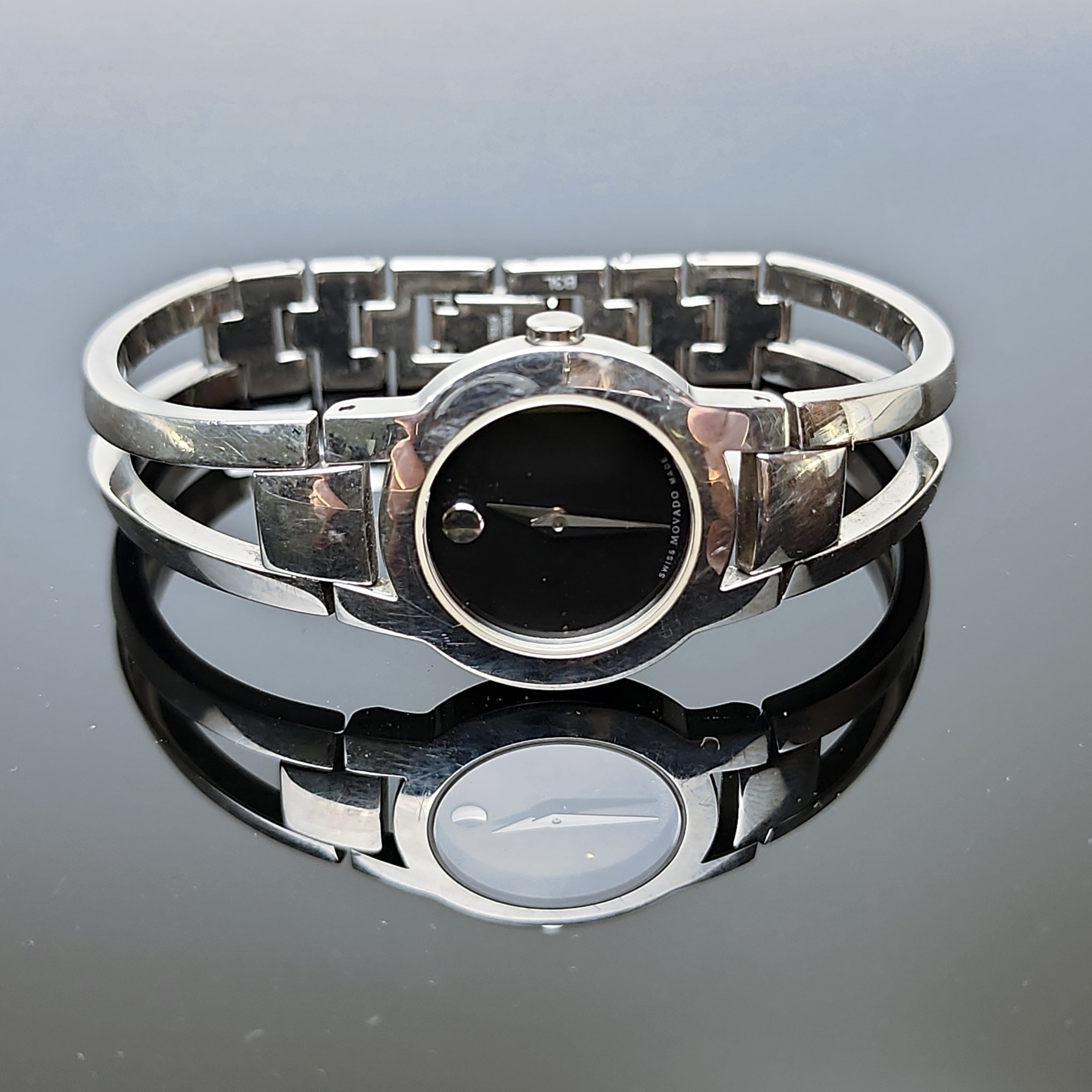 Movado Amorosa Diamond Museum Dial Bangle Watch 24mm Stainless New Battery ✅ - Picture 1 of 7