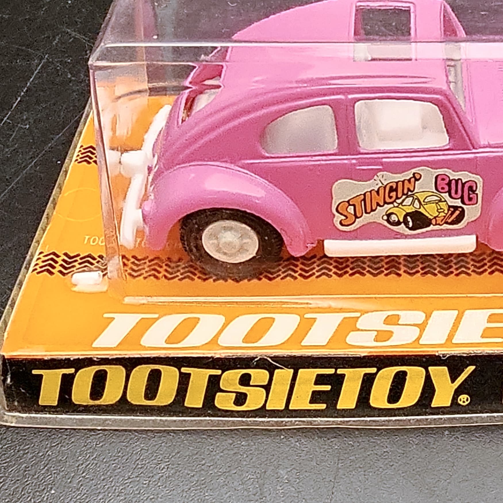 Tootsie Toy Stingin Bug VW Beetle NEW SEALED Vintage Pink Diecast