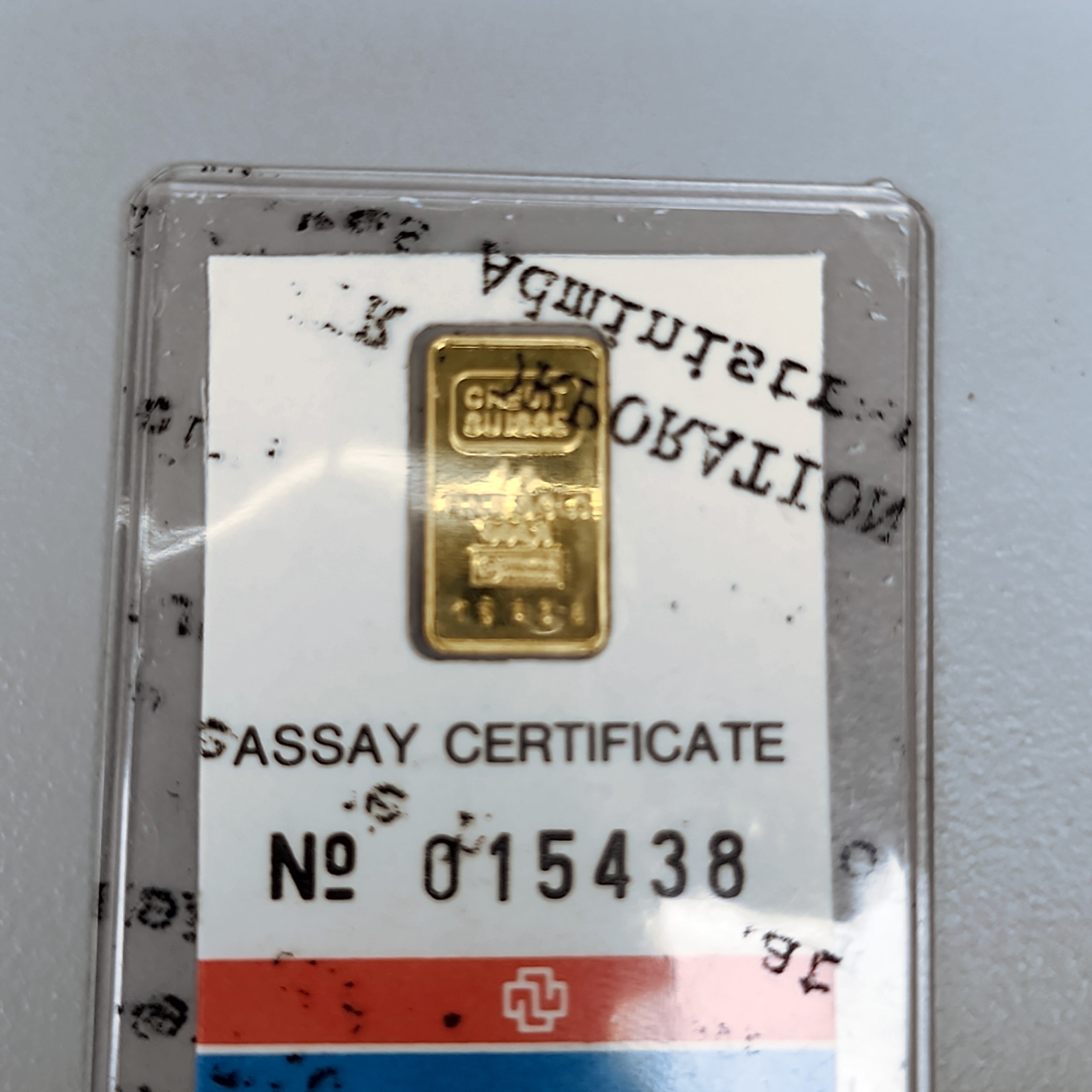 1981 Credit Suisse 1g Gold Bar 999.9 Valcambi Sealed Low Serial