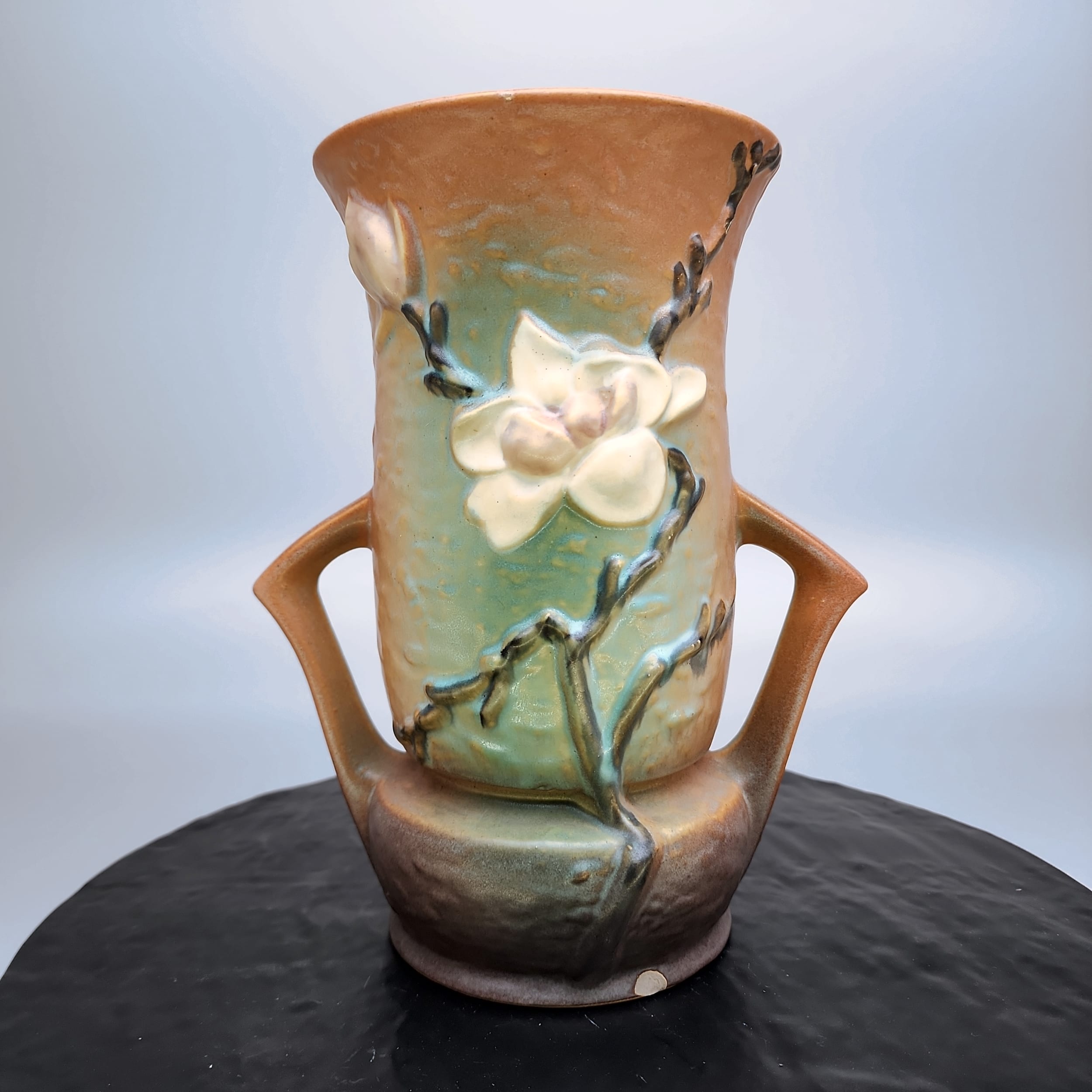Roseville Magnolia 95-10 LARGE Brownish/Orange/Greenish Vase