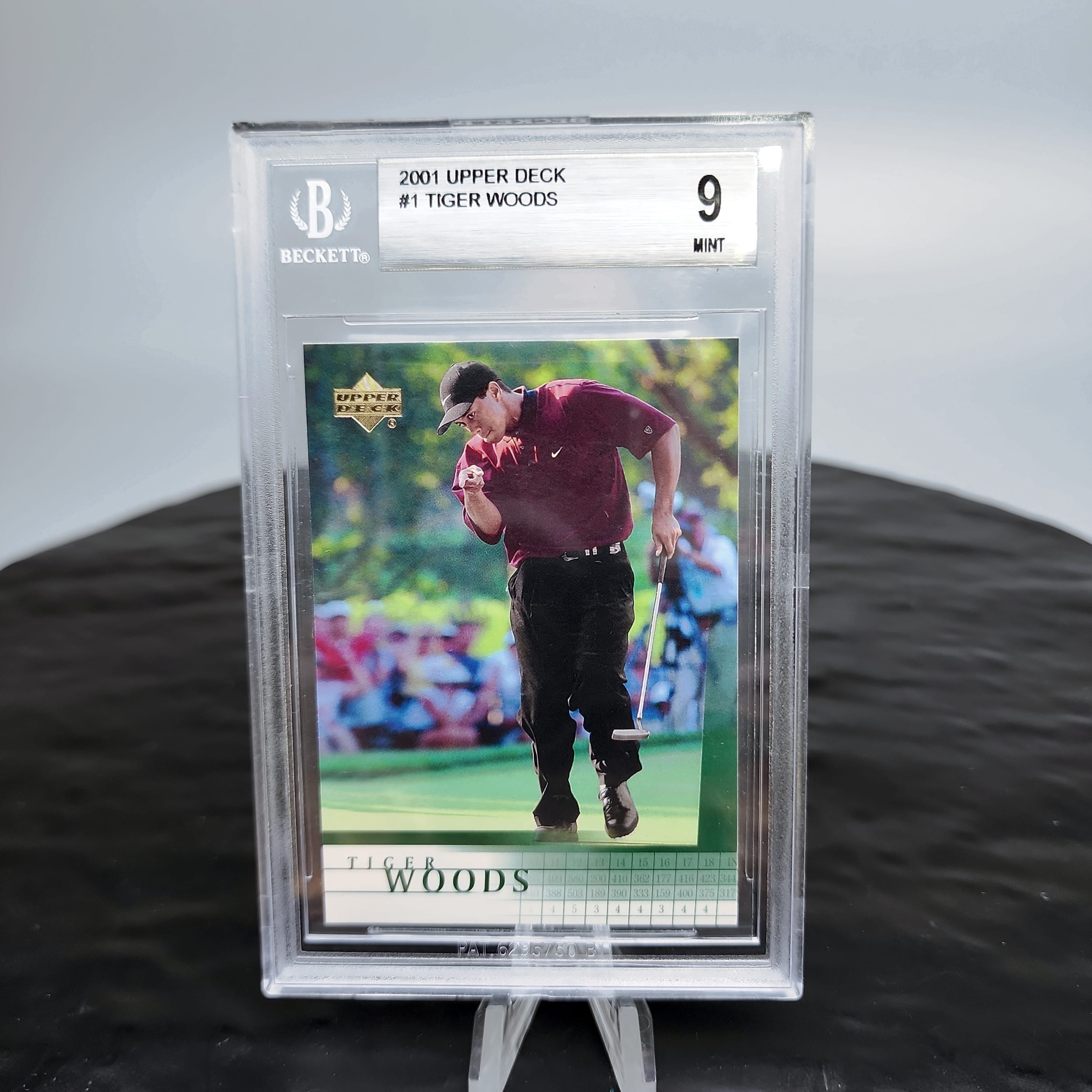 2001 Upper Deck #1 Tiger Woods RC Rookie BGS 9 Mint Beckett Golf Card ⭐ - Picture 1 of 3