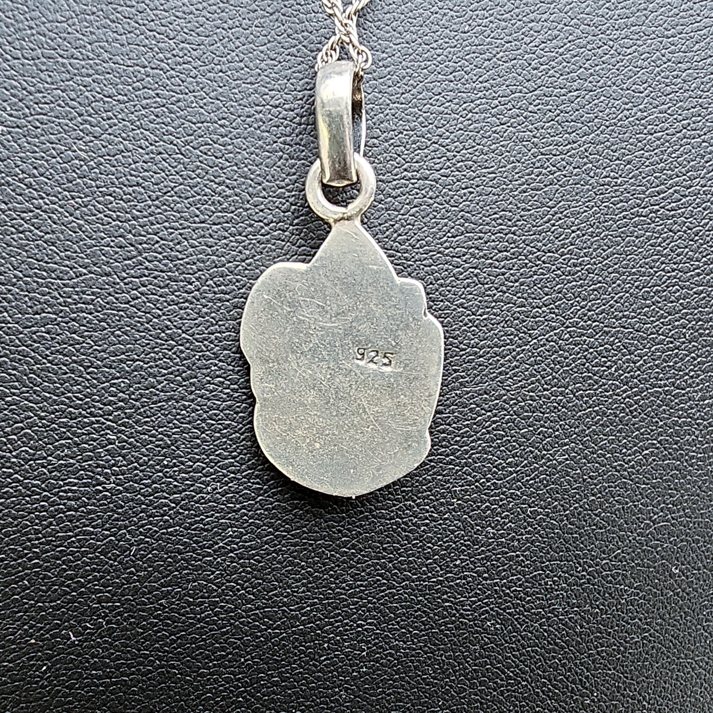 Ganesha Hindu Deity Sterling Silver Vintage Adjustable Pendant Necklace Sz18.5 - Picture 4 of 7