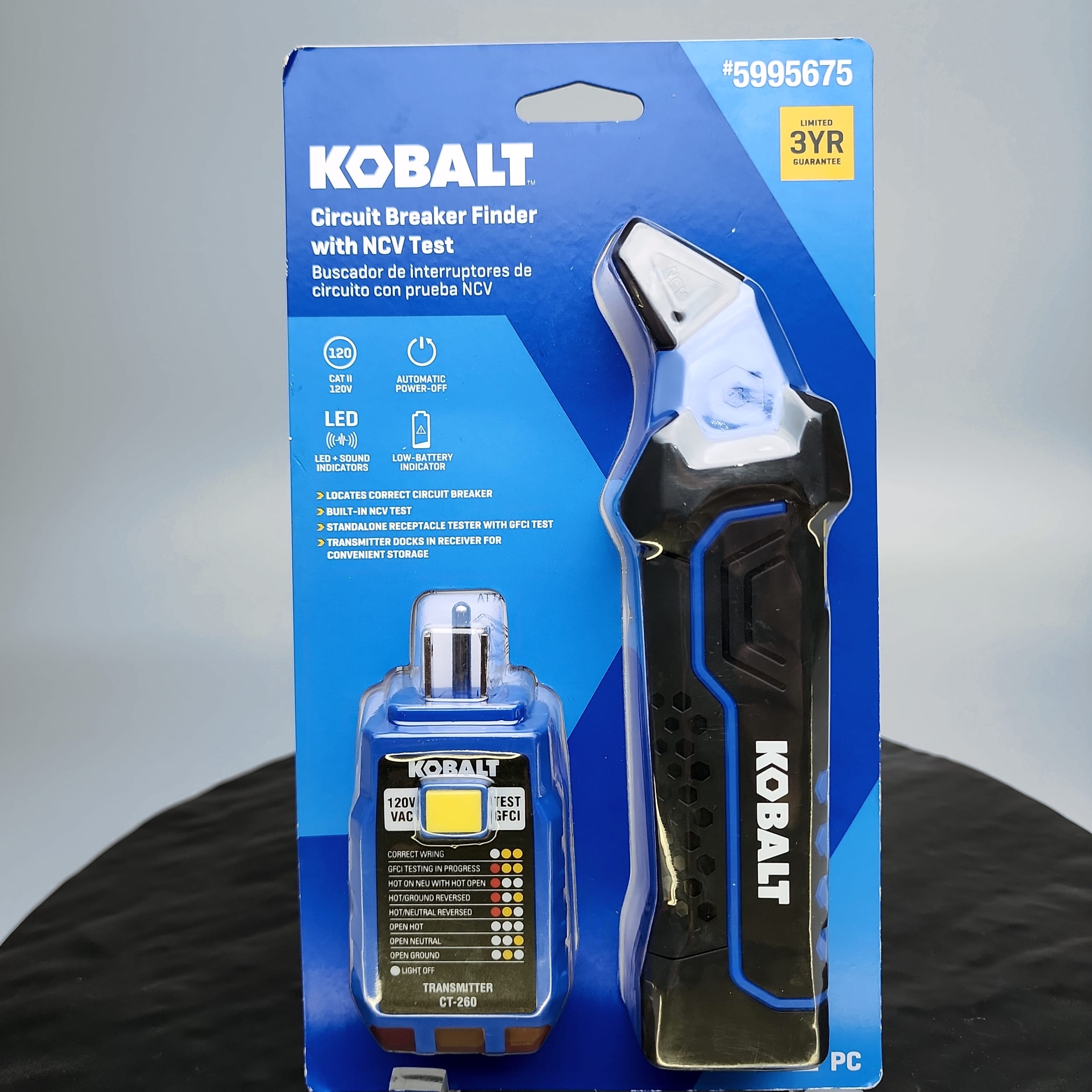 Kobalt 5995675 Circuit Breaker Finder NCV+GFCI Receptacle Tester 120V New✔ - Picture 3 of 11