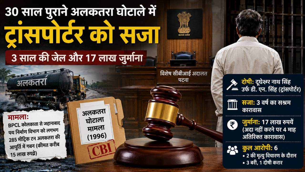 30 वर्ष बाद अलकतरा घोटाले में ट्रांसपोर्टर को सजा 