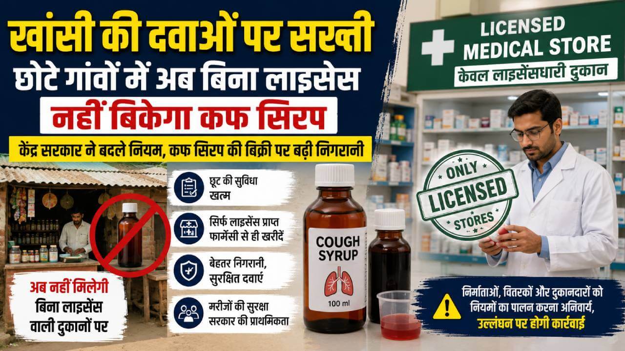 खांसी की दवाओं पर सख्ती : छोटे गांवों में अब बिना लाइसेंस नहीं बिकेगा कफ सिरप