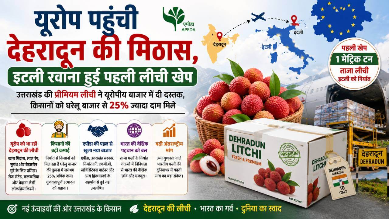 यूरोप पहुंची देहरादून की मिठास, इटली रवाना हुई पहली लीची खेप