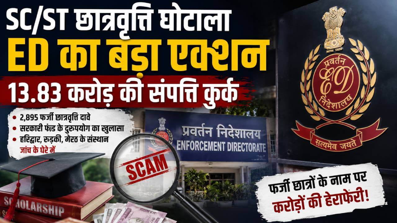 उत्तराखंड एससी-एसटी छात्रवृत्ति घोटाला: फर्जी छात्रों के नाम पर करोड़ों की लूट, ईडी ने 13.83 करोड़ की संपत्ति की कुर्क
