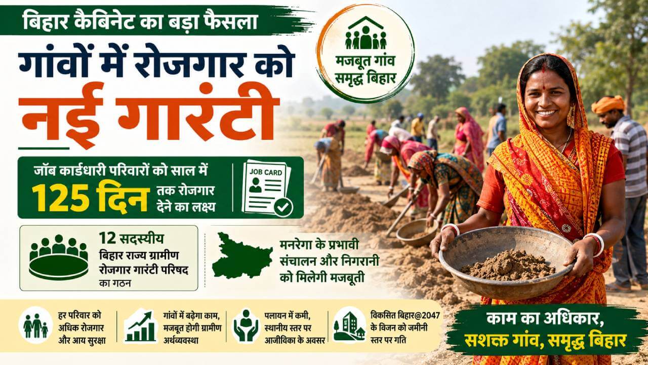अब बिहार के गांवों में रोजगार की नई गारंटी : हर जॉब कार्डधारी परिवार को मिलेगा 125 दिन काम 