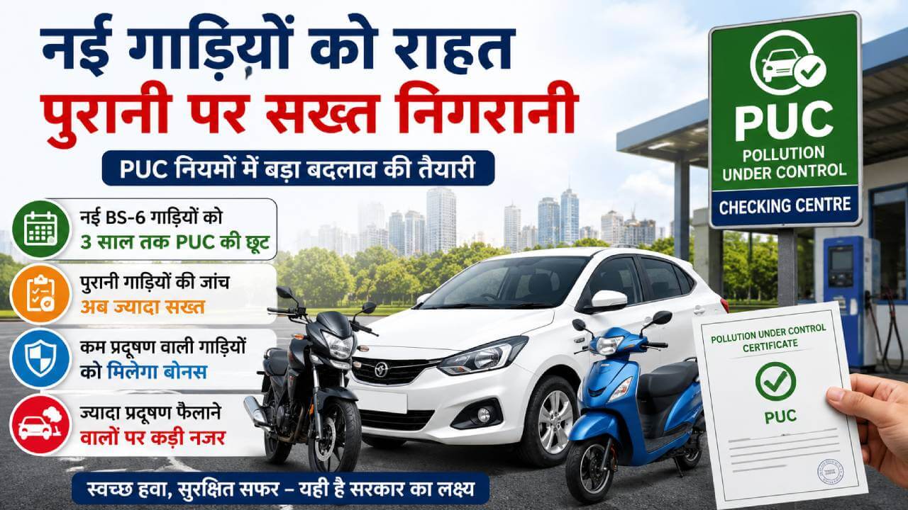 नई कार, बाइक और स्कूटर वालों को राहत : अब 3 साल तक पीयूसी की झंझट खत्म करने की तैयारी