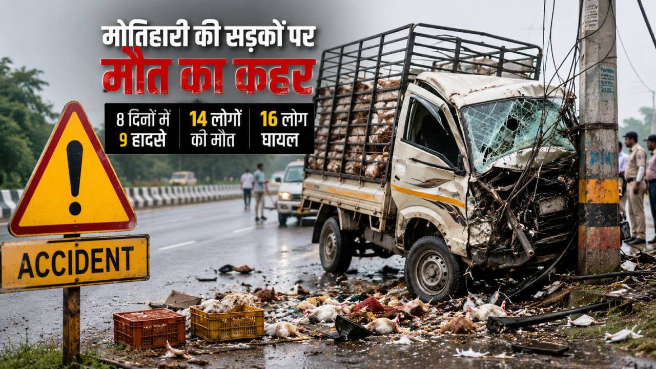 पूर्वी चंपारण में हर मोड़ पर मौत का खतरा : 8 दिन में 14 जिंदगियां निगल गई सड़कें