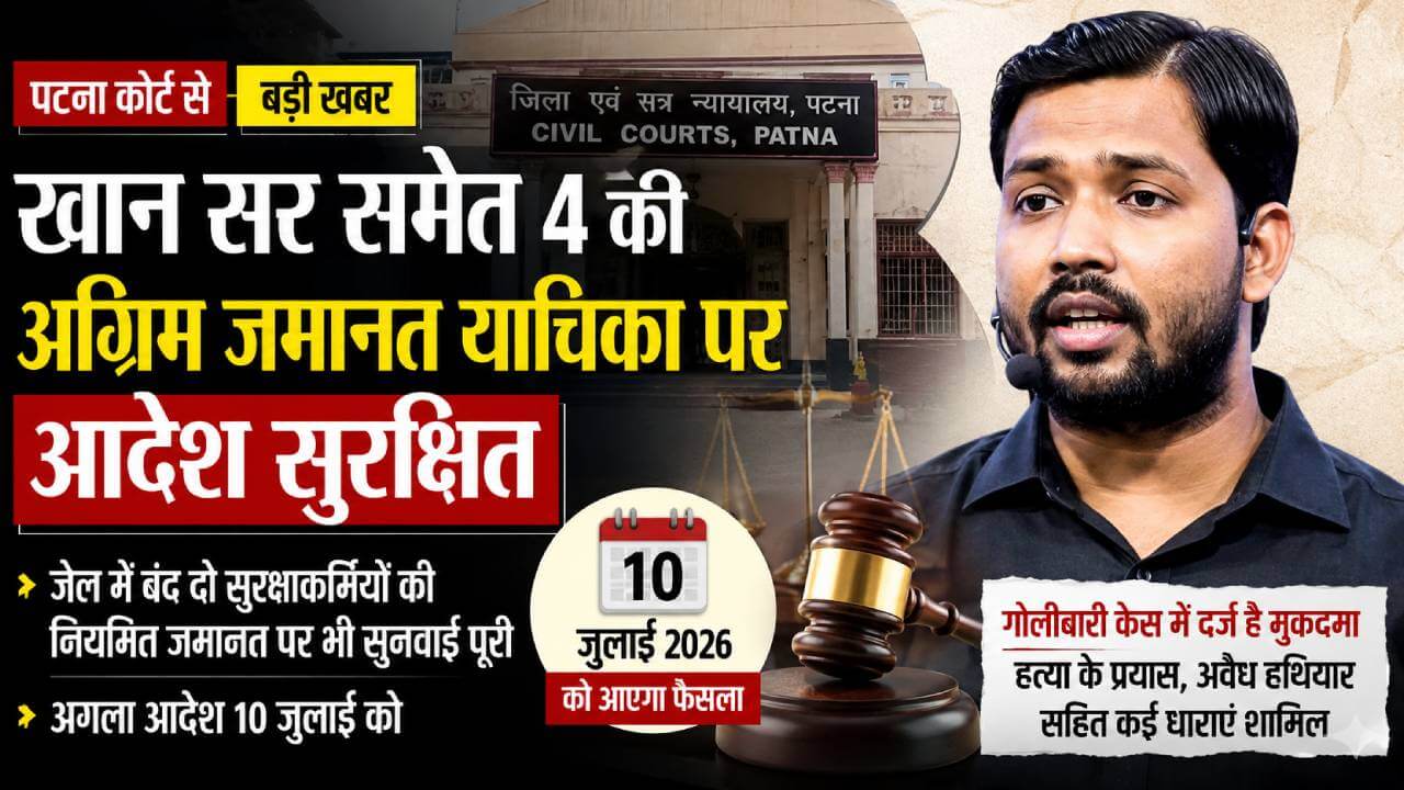 खान सर समेत 4 की अग्रिम जमानत याचिका पर आदेश सुरक्षित