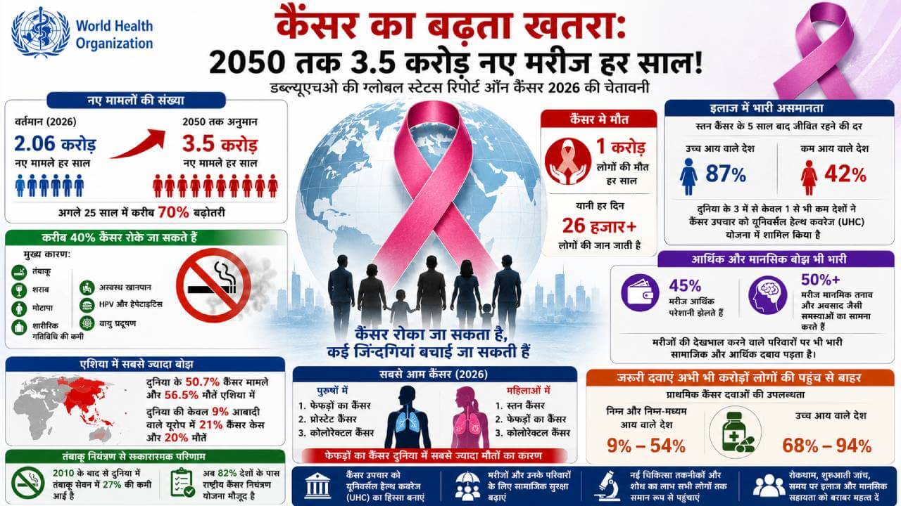 2050 तक कैंसर का विस्फोट: डब्ल्यूएचओ बोला- अभी नहीं चेते तो हर साल आएंगे 3.5 करोड़ नए मरीज