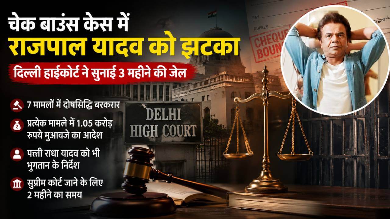 चेक बाउंस केस में राजपाल यादव को बड़ा झटका, दिल्ली हाईकोर्ट ने सुनाई 3 महीने जेल की सजा