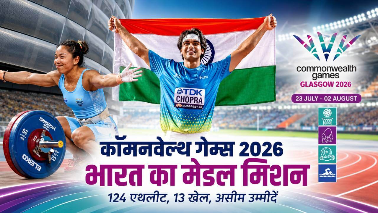 कॉमनवेल्थ गेम्स 2026: ग्लासगो में भारत का मेडल मिशन, नीरज-मीराबाई समेत 124 खिलाड़ी दिखाएंगे दम