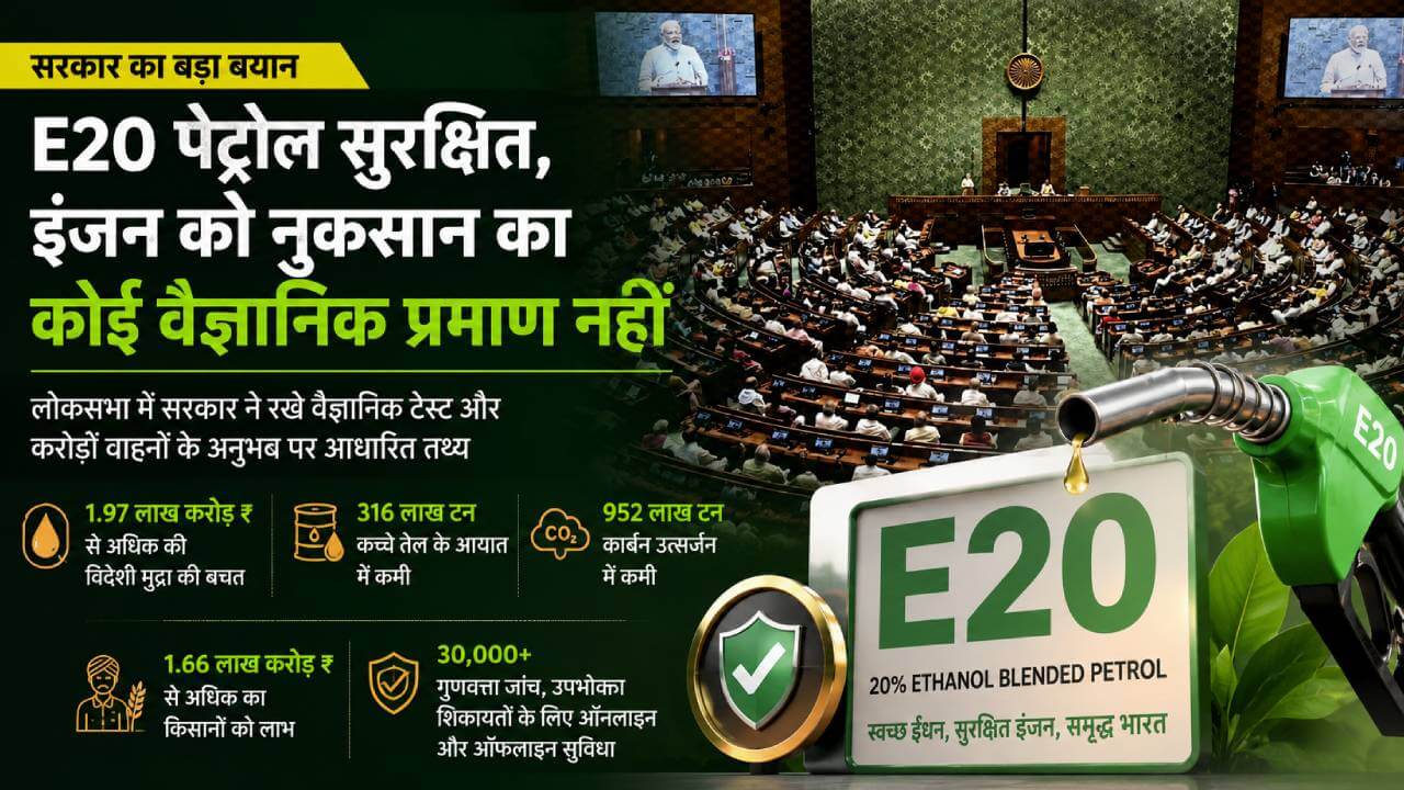 ई20 पेट्रोल पर सरकार की सफाई, इंजन को नुकसान का कोई वैज्ञानिक प्रमाण नहीं