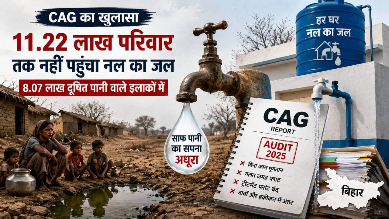 ‘हर घर नल का जल’ पर सीएजी का खुलासा: 11.22 लाख परिवारों तक नहीं पहुंचा नल का जल, 8.07 लाख लोग गंदा पानी पीने को मजबूर