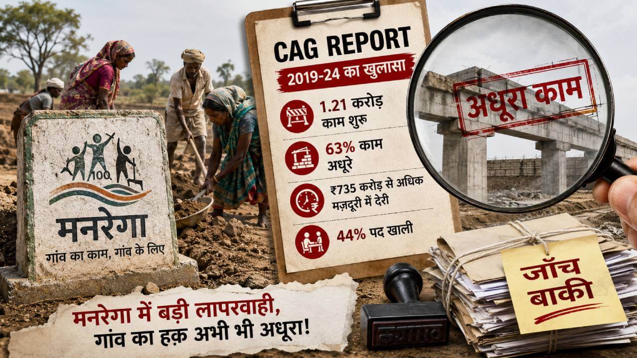सीएजी रिपोर्ट में बिहार मनरेगा की खुली पोल: 1.21 करोड़ काम शुरू हुए, 76 लाख से ज्यादा अब भी अधूरे