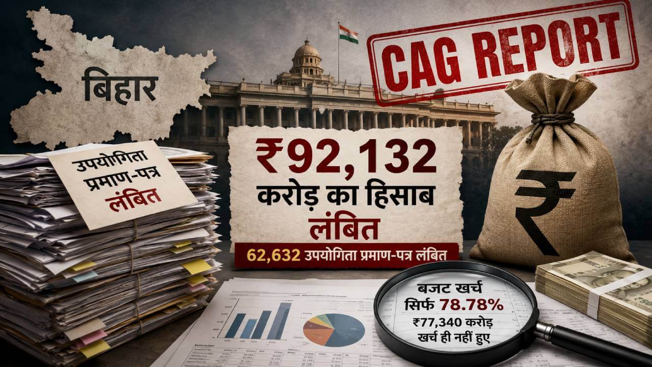 बिहार में 92 हजार करोड़ खर्च, लेकिन कोई हिसाब नहीं: 62 हजार से ज्यादा प्रमाण-पत्र नहीं मिले